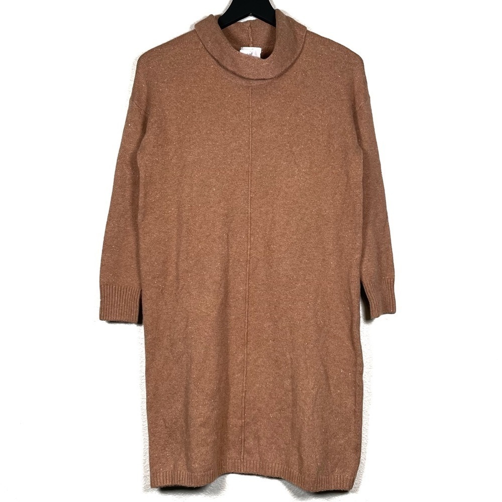 NWT J. Jill Size XS Petite Cowl Neck Sweater Dress in Nutmeg